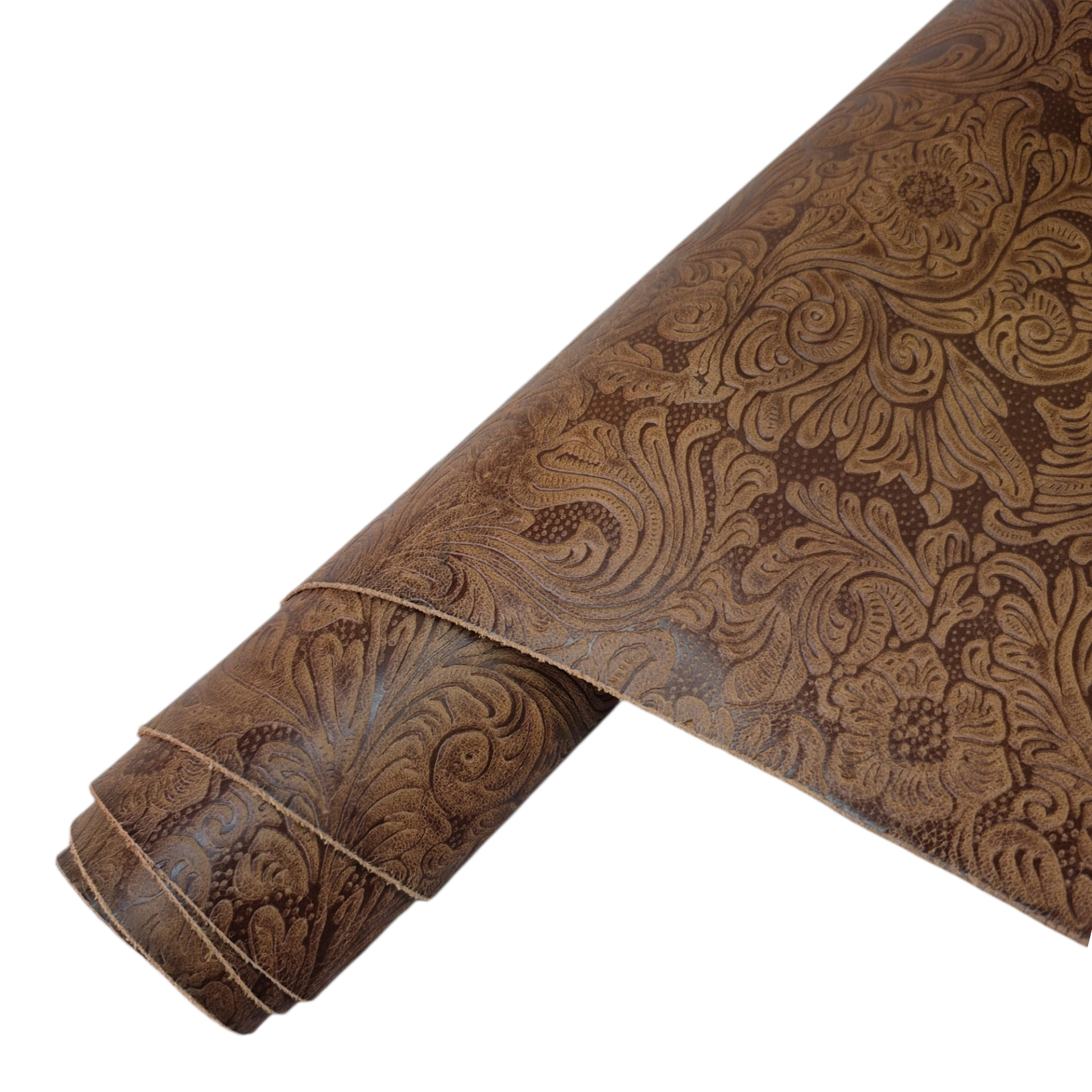 Vegetal Deri Taba Çiçek Baskı