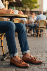 Erkek Hakiki Deri Ayakkabı Püsküllü