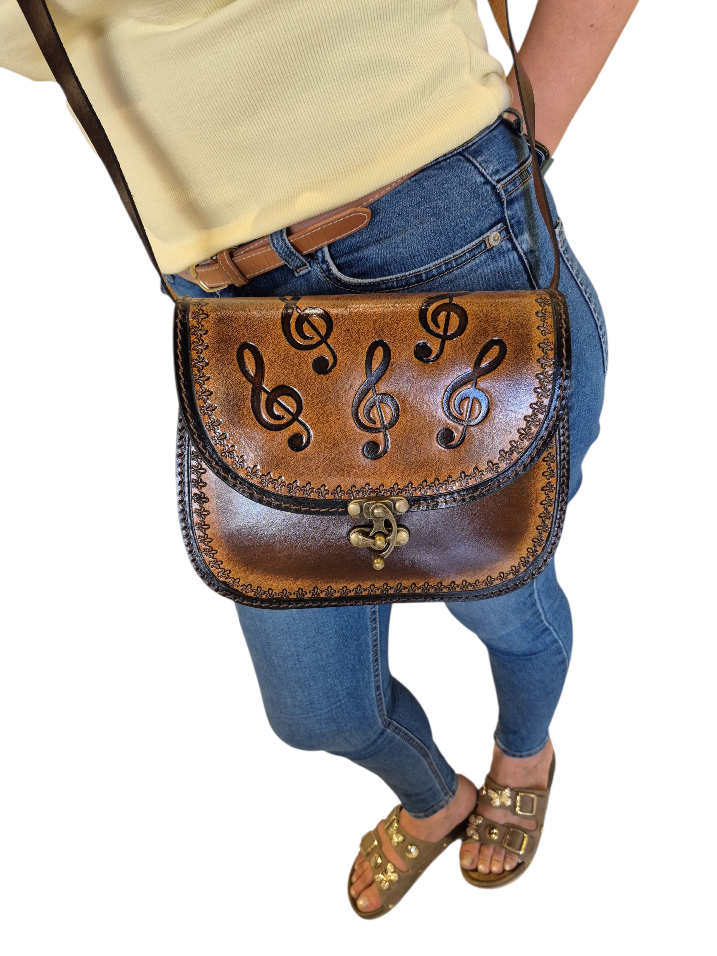 Kadın Hakiki Deri Omuz Çantası El İşçiliği Hanmade 22cm x 26cm