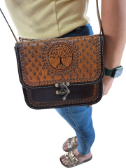 Kadın Hakiki Deri Omuz Çantası El İşçiliği Hanmade 18cm x 22cm