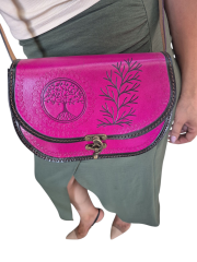 Kadın Hakiki Deri Omuz Çantası El İşçiliği Hanmade 18cm x 25cm