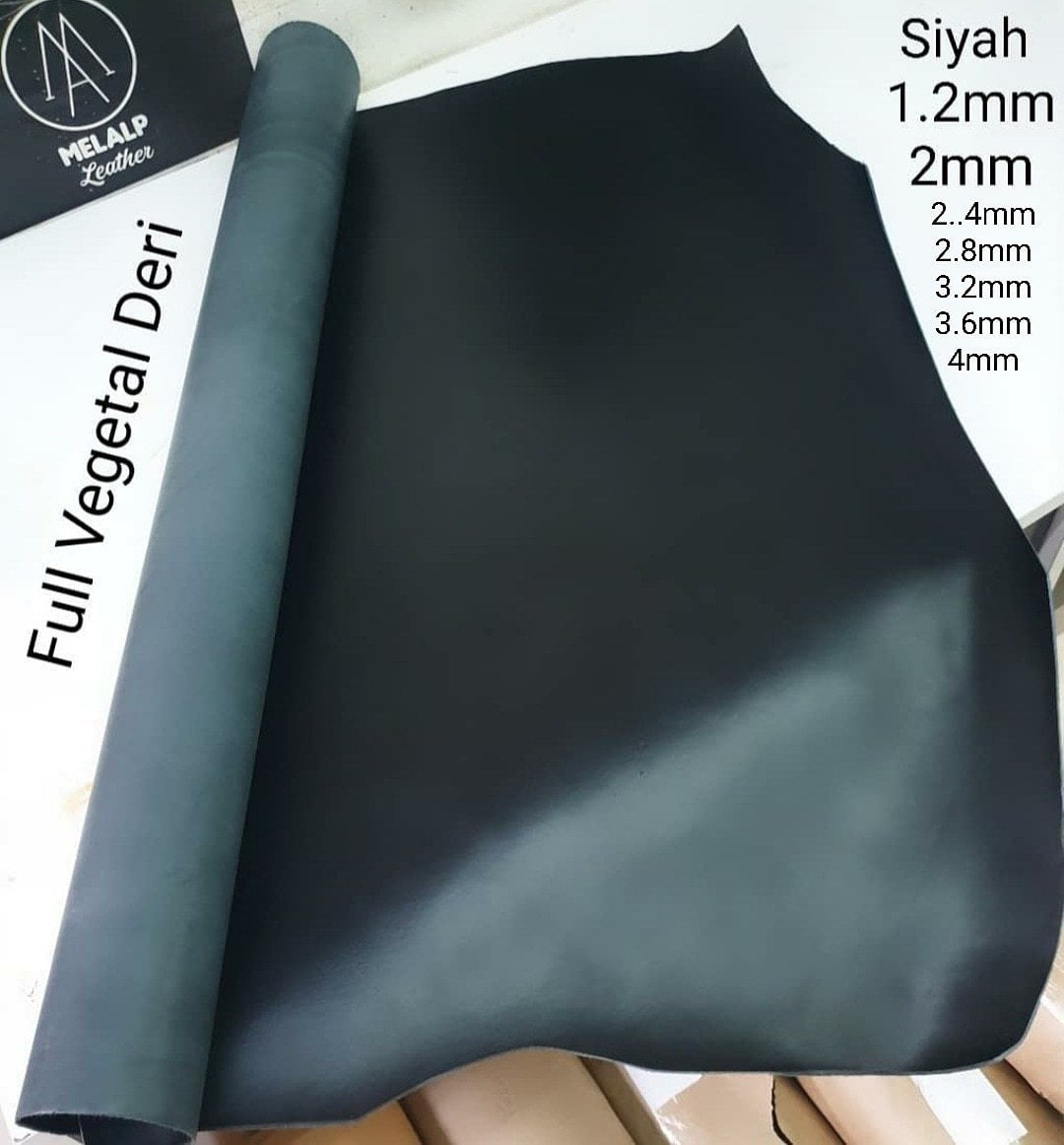 Full Vegetal Deri Siyah 1.2mm ve 2mm