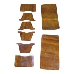 Full Vegetal Embır Deri 1.2mm den Kesilmiş Delikleri Açılmış Kısa Cüzdan Kalıbı