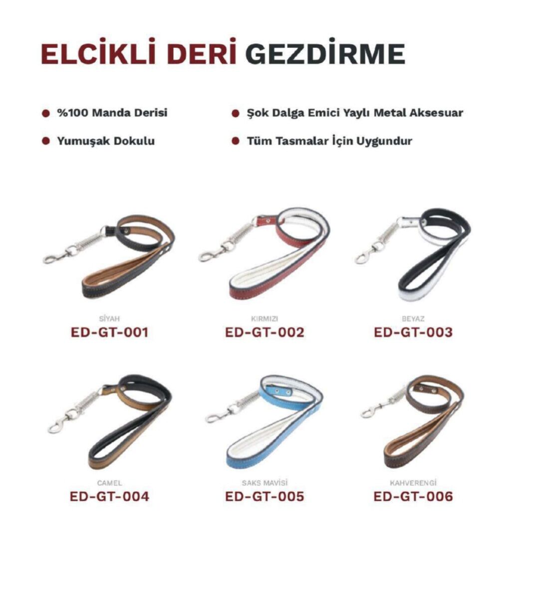 Hakiki Deri Köpek Gezdirme Kayışı