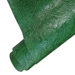 Vegetal Deri Yeşil Çiçek Baskı