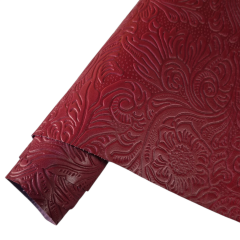 Vegetal Deri Mor Çiçek Baskı