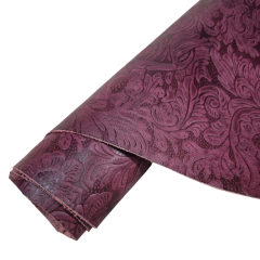 Vegetal Deri Mor Çiçek Baskı