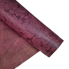 Vegetal Deri Mor Çiçek Baskı