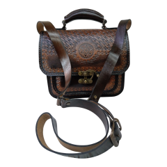 Hakiki Deri El İşçiliği El Omuz Çantası 25cmx22cm