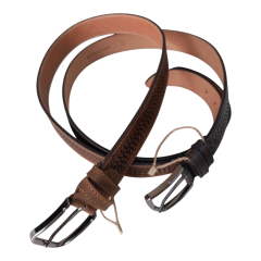 Hakiki Deri Crazy Baskılı Kemer 4cm