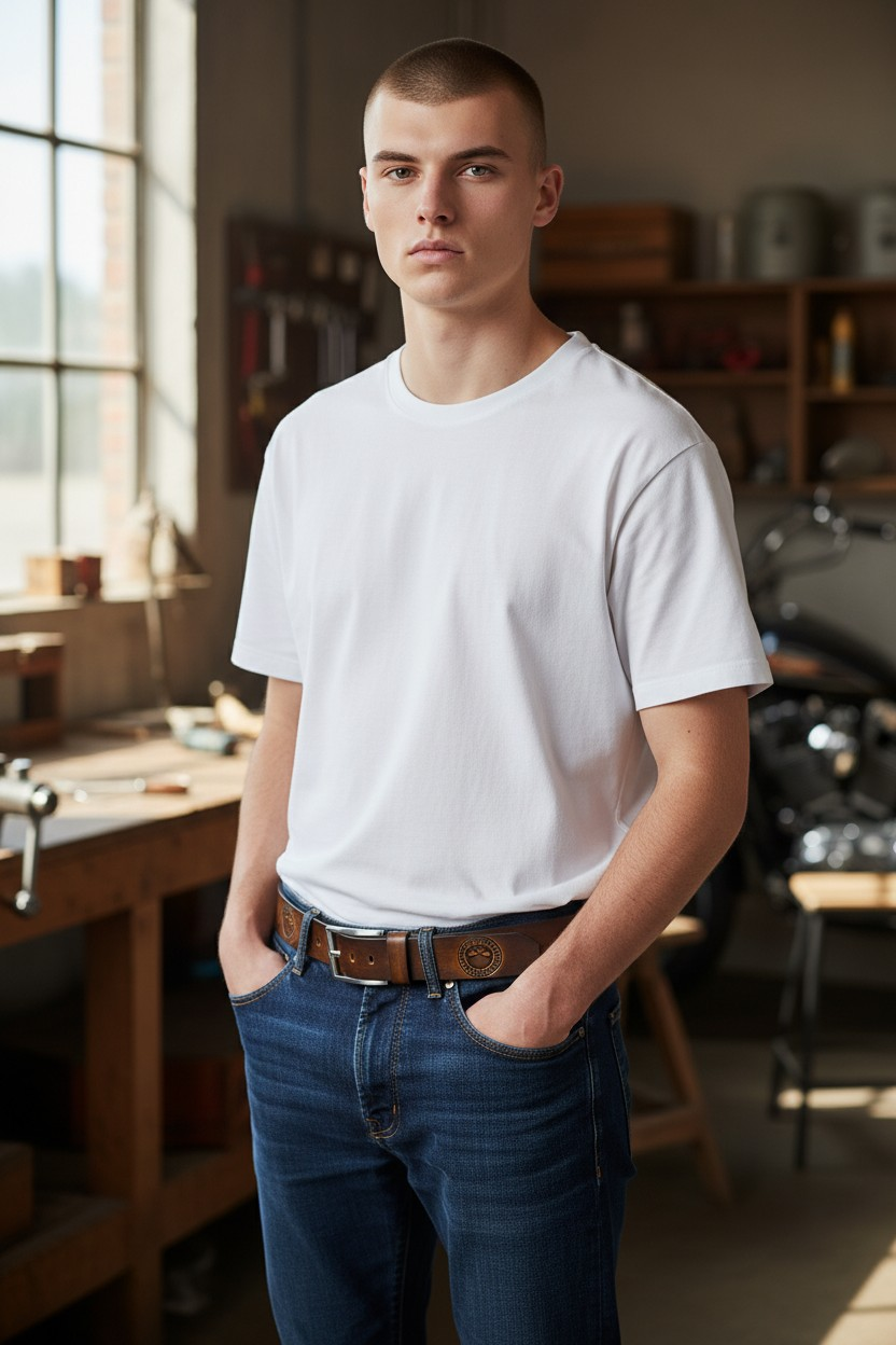 Hakiki Deri Kemer 4.5cm El İşçiliği Handmade