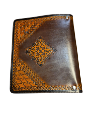 Hakiki Deri Ajanda Kılıfı Telli El İşçiliği Handmade