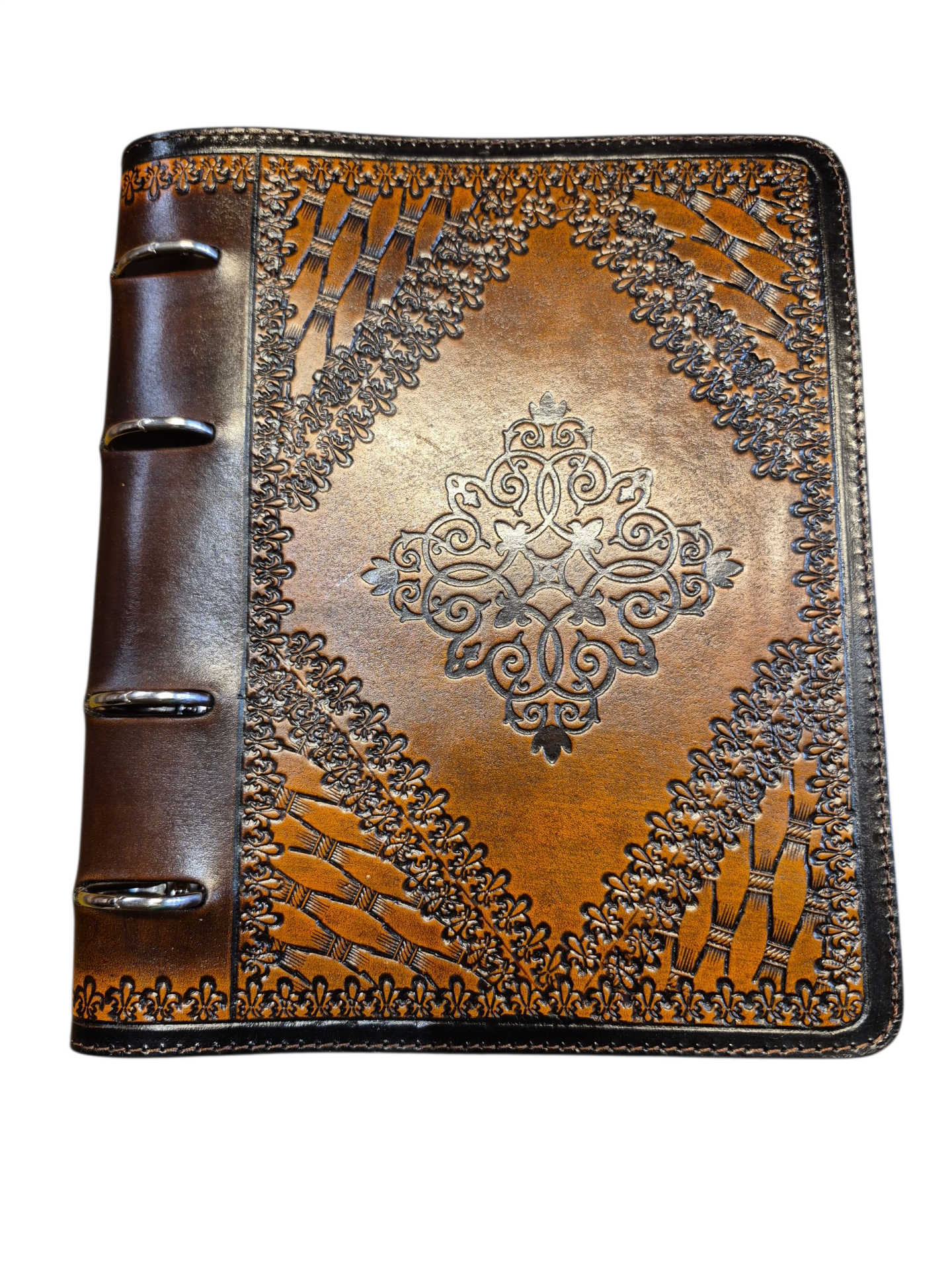 Hakiki Deri Ajanda Kılıfı Telli El İşçiliği Handmade