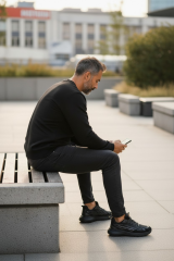 Erkek Vegan Deri Tekstil Sneaker Spor Ayakkabı