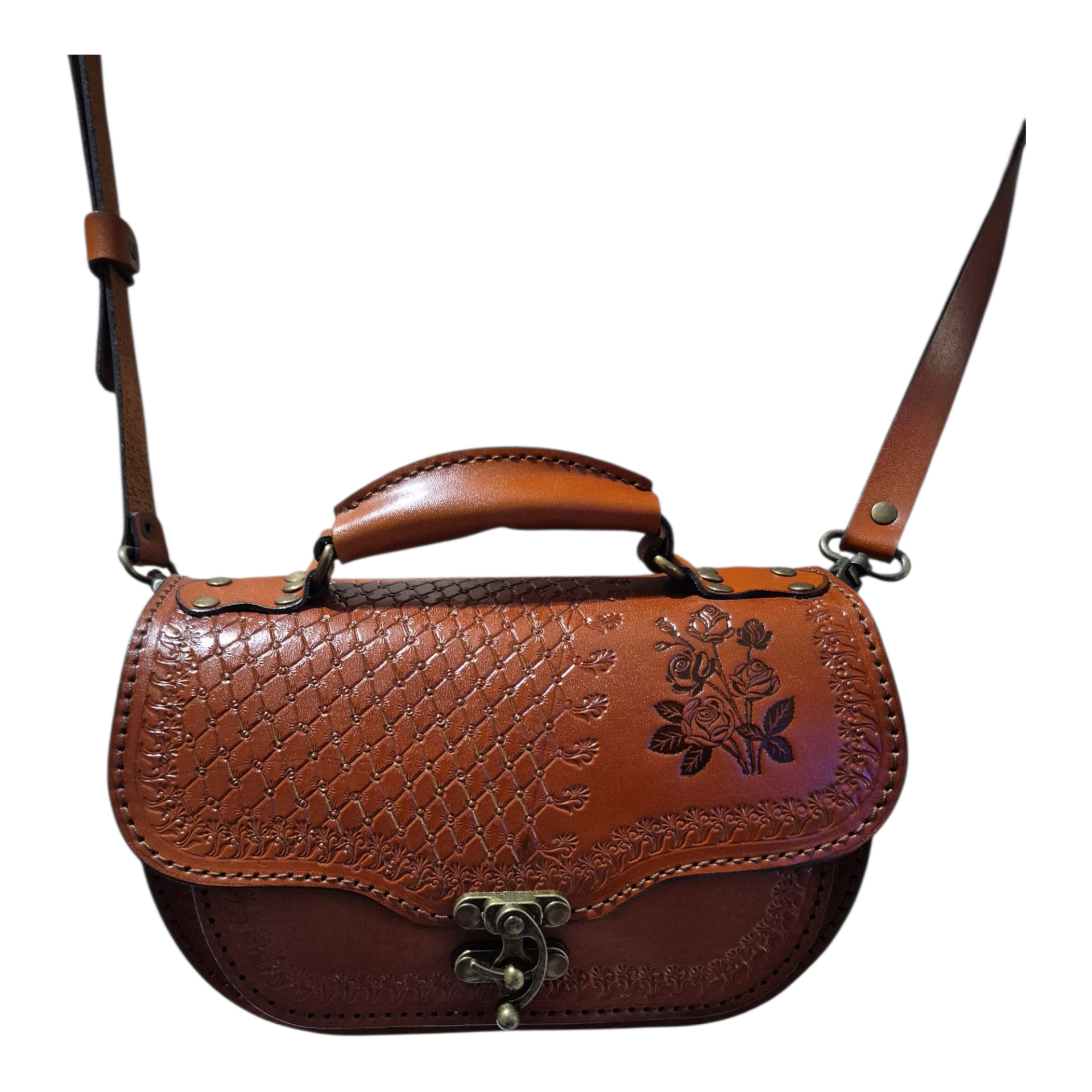 Kadın Hakiki Deri  El Omuz Çantası El İşçiliği Hanmade