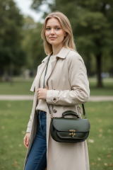 Kadın Hakiki Deri  El Omuz Çantası El İşçiliği Hanmade