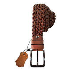 Hakiki Deri Kemer Örme 4cm El İşçiliği Handmade