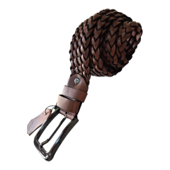 Hakiki Deri Kemer Örme 4cm El İşçiliği Handmade