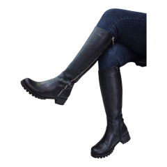 Kadın Hakiki Deri Çizme Yandan Sağ Sol Fermuarlı