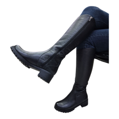 Kadın Hakiki Deri Çizme Yandan Fermuarlı