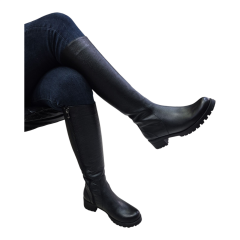 Kadın Hakiki Deri Çizme Yandan Fermuarlı