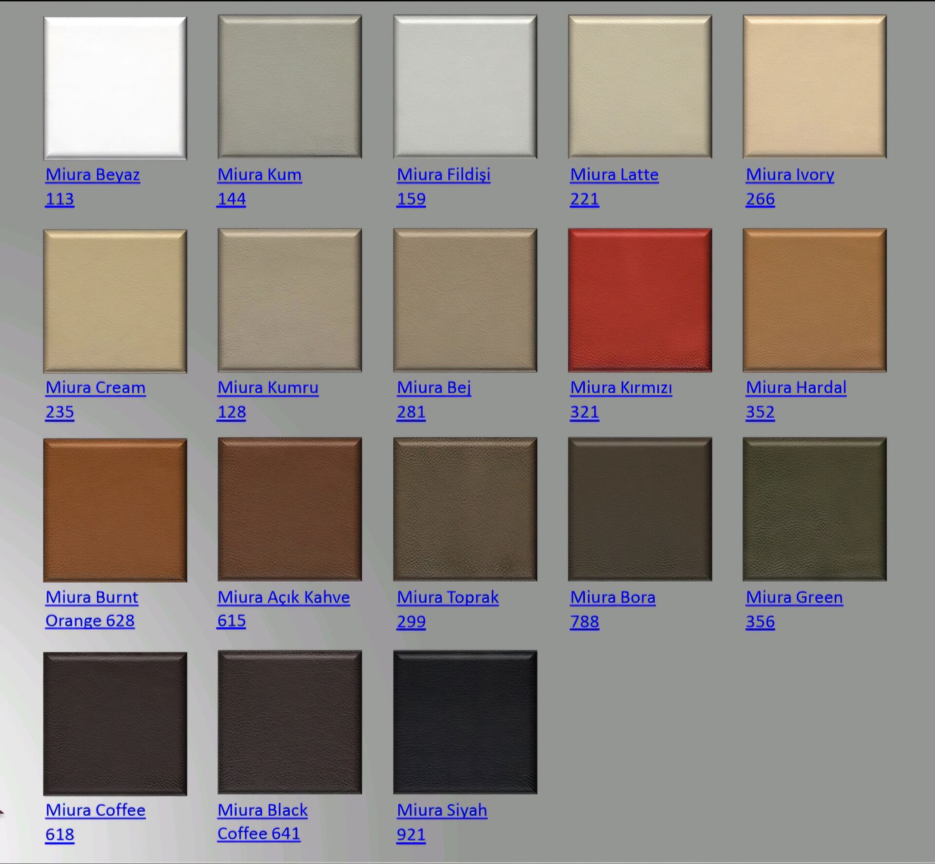 Mobilya Döşemelik Deri Miura