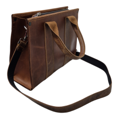 Kadın Hakiki Crazy Deri El Omuz Çantası El İşçiliği