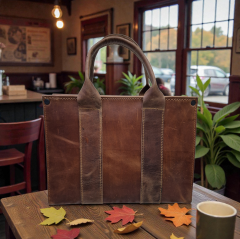 Kadın Hakiki Crazy Deri El Omuz Çantası El İşçiliği