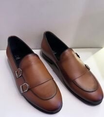 Hakiki Deri Erkek Ayakkabı Aksesuarlı Taba