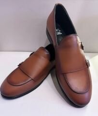 Hakiki Deri Erkek Ayakkabı Aksesuarlı Taba