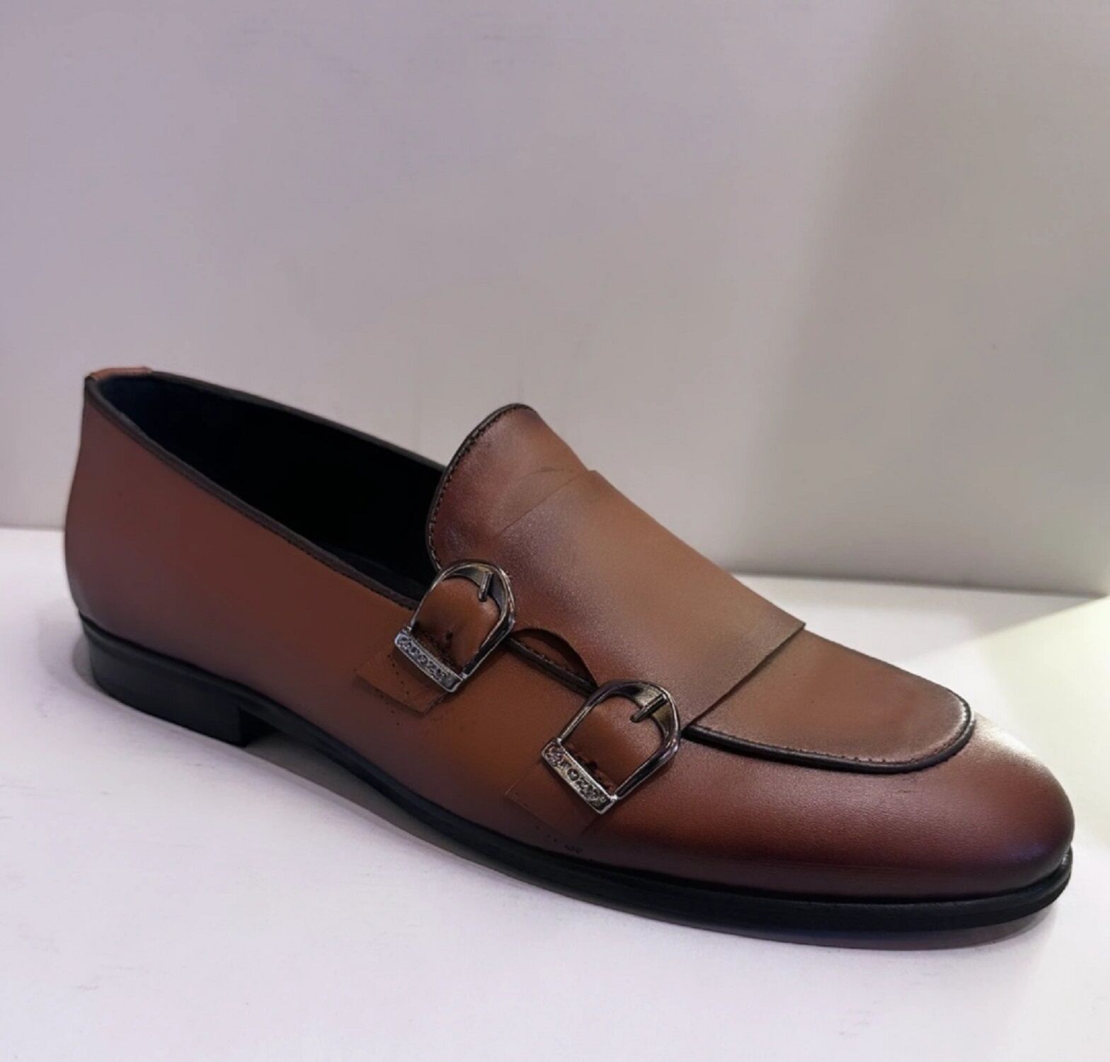 Hakiki Deri Erkek Ayakkabı Aksesuarlı Taba