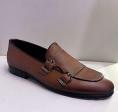 Hakiki Deri Erkek Ayakkabı Aksesuarlı Taba