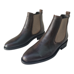 Erkek Hakiki Deri Bot Yandan Lastikli