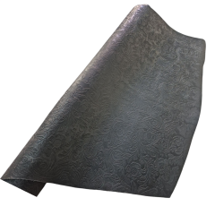 Vegetal Deri Siyah Çiçek Baskı