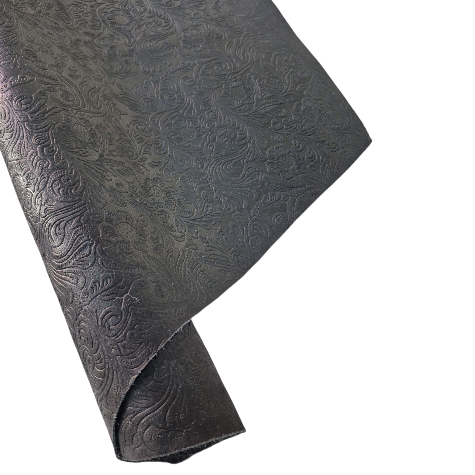 Full Vegetal Deri Siyah Çiçek Baskı