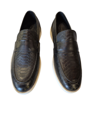 Erkek Hakiki Deri Ayakkabı Timsah Baskı
