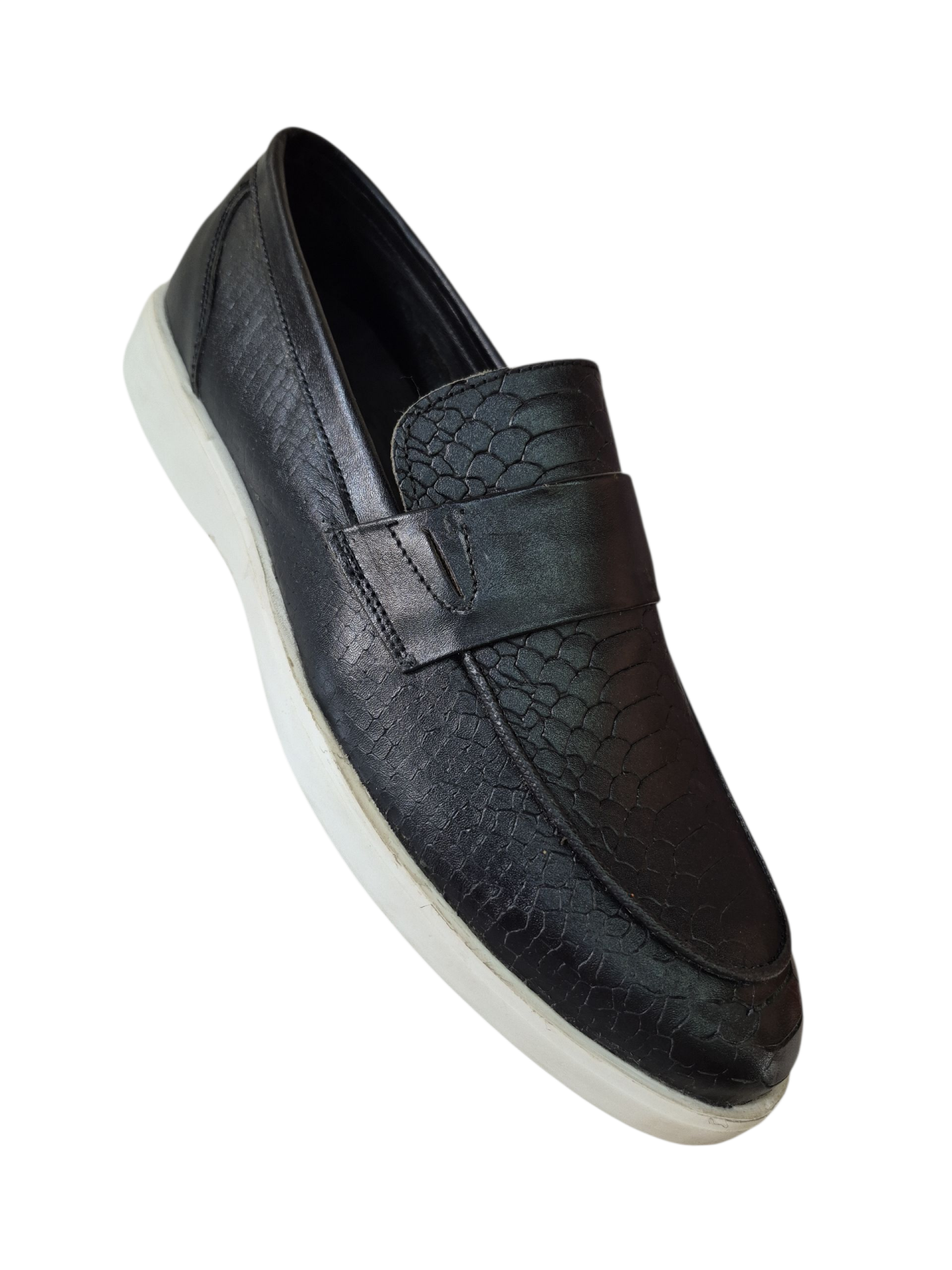 Erkek Hakiki Deri Ayakkabı Timsah Baskı